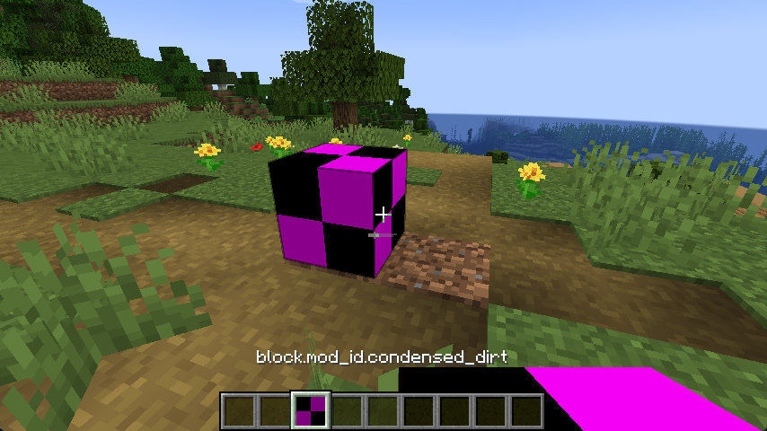 Блок в мире без подходящей модели или текстуры