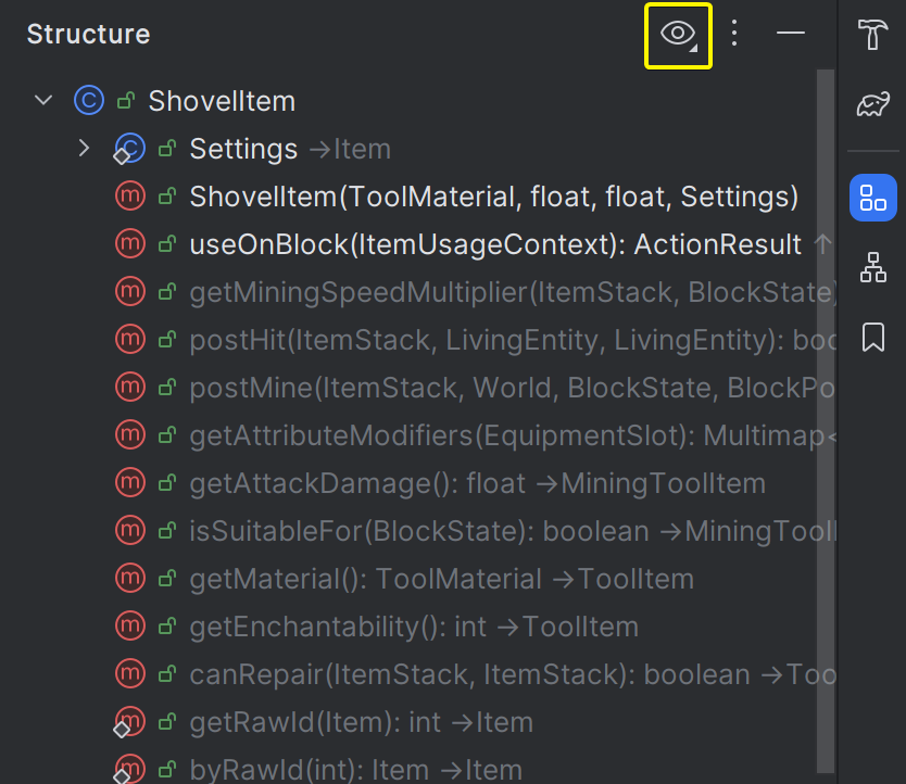 Окно структуры
